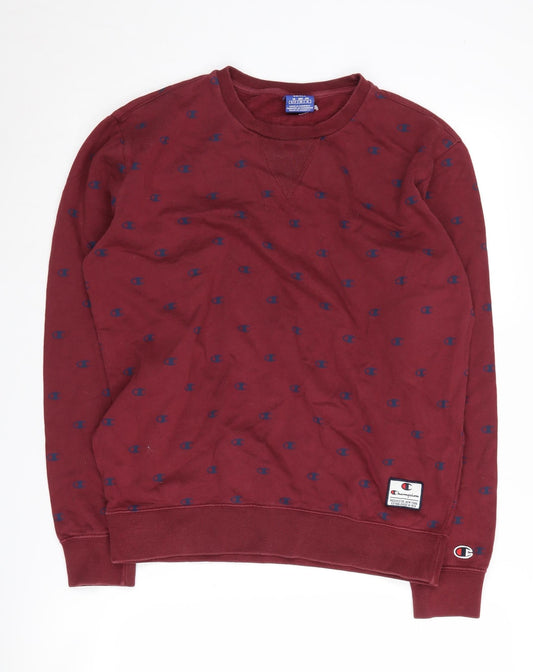 Mens UK S Regular Champion Red Pullover Sweatshirt
