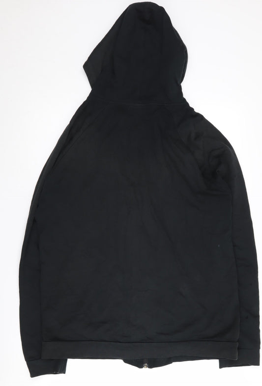 BOSS Men's Black Full Zip Hoodie, Size L, Logo Accent