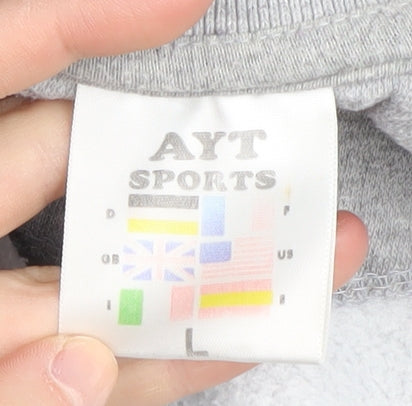 AYT Sports Men's Grey Henley Sweatshirt L