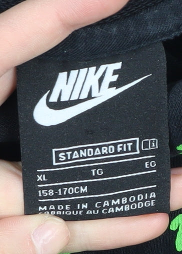 Additional view of Nike boys’ black xl graphic print pullover hoodie