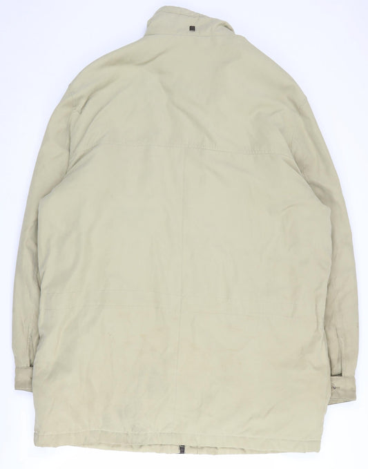 Di Quattro Men’s Beige Mid-Length Basic Coat, Size 48