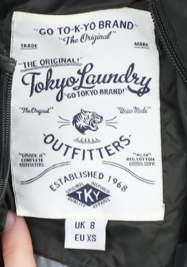 Tokyo Laundry Women's Green XS Puffer Jacket with Hood