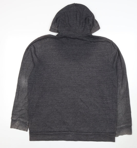 H&M Men's Grey Full Zip Hoodie L - Hooded & Pockets