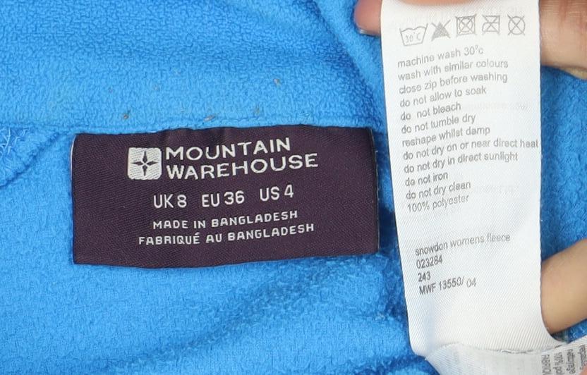 Mountain Warehouse Blue Zip Fleece, Unisex Adults Size 8