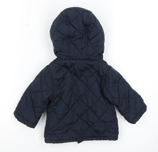 Junior J Boys Navy Quilted Puffer Jacket 3-6 Months