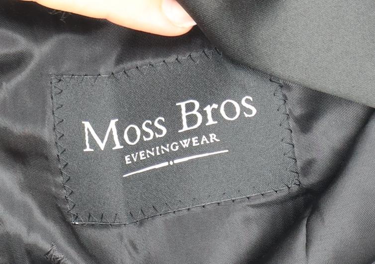 Moss Bros Men's Black Tuxedo Suit Jacket, Size 42R