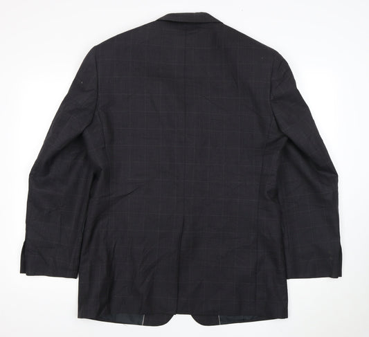 Moss Men's Black Check Blazer, Size 40, Regular