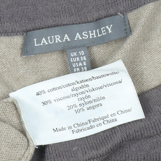 Laura Ashley Women's Beige Grey Dress Size 10