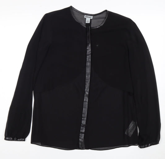 DKNY Women's Black Long Sleeve Blouse Size S