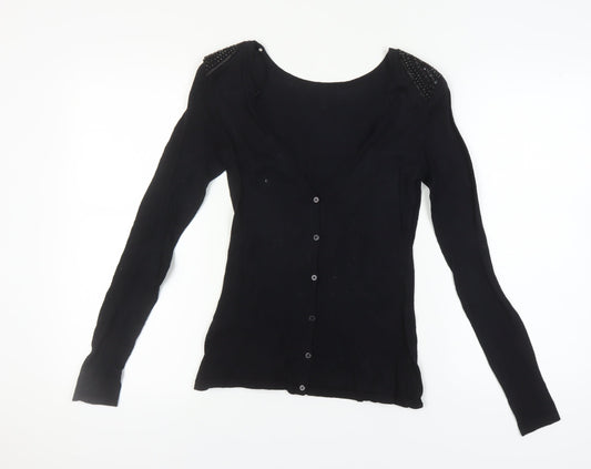 Ted Baker Women's Black Cardigan XS Beaded Slim Fit