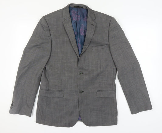 Ted Baker Men's Grey Wool Blazer, 38R, Formal Jacket
