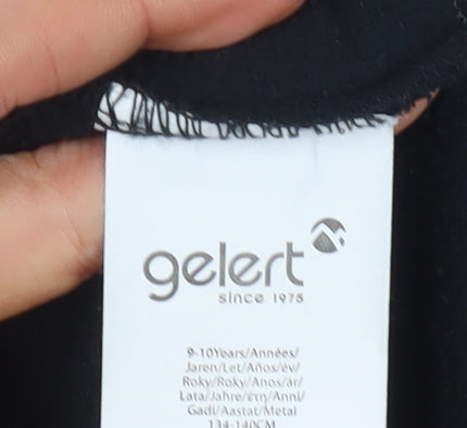 Brand and care label for Gelert boys’ fleece jacket, black, 9-10 years, full zip