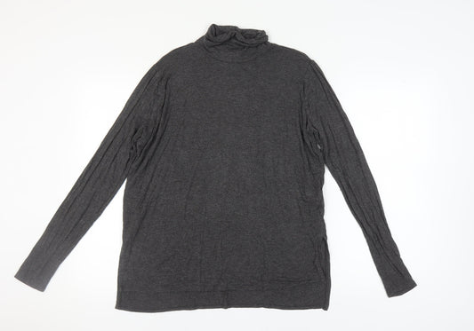 Abercrombie & Fitch Women's Grey Roll Neck Top M