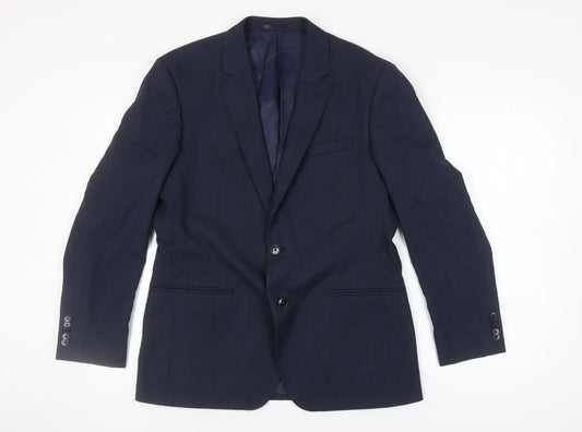 T.M.Lewin Men's Blue Slim Fit Blazer 41R