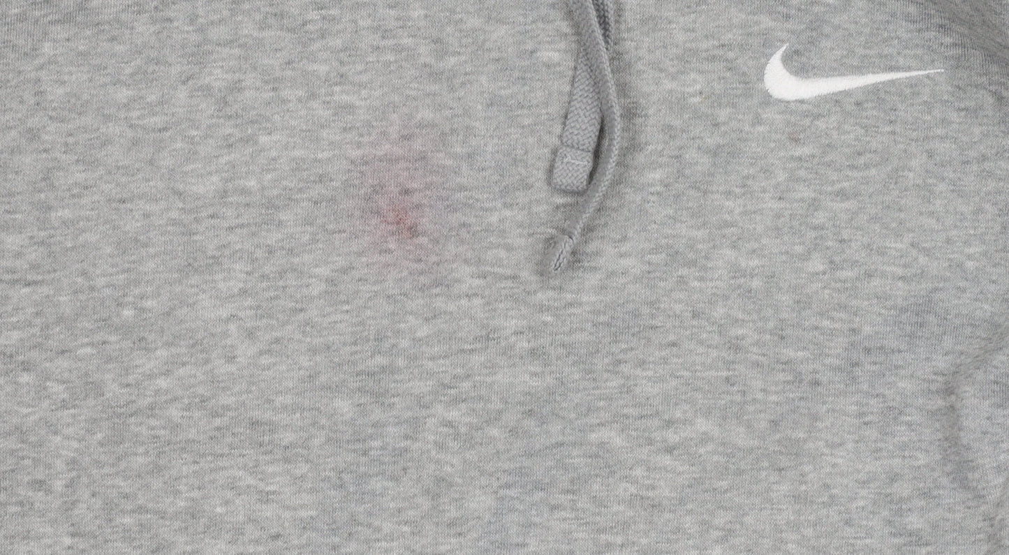 Nike Men's Grey Hoodie L - Logo, Pullover, Hooded, Casual