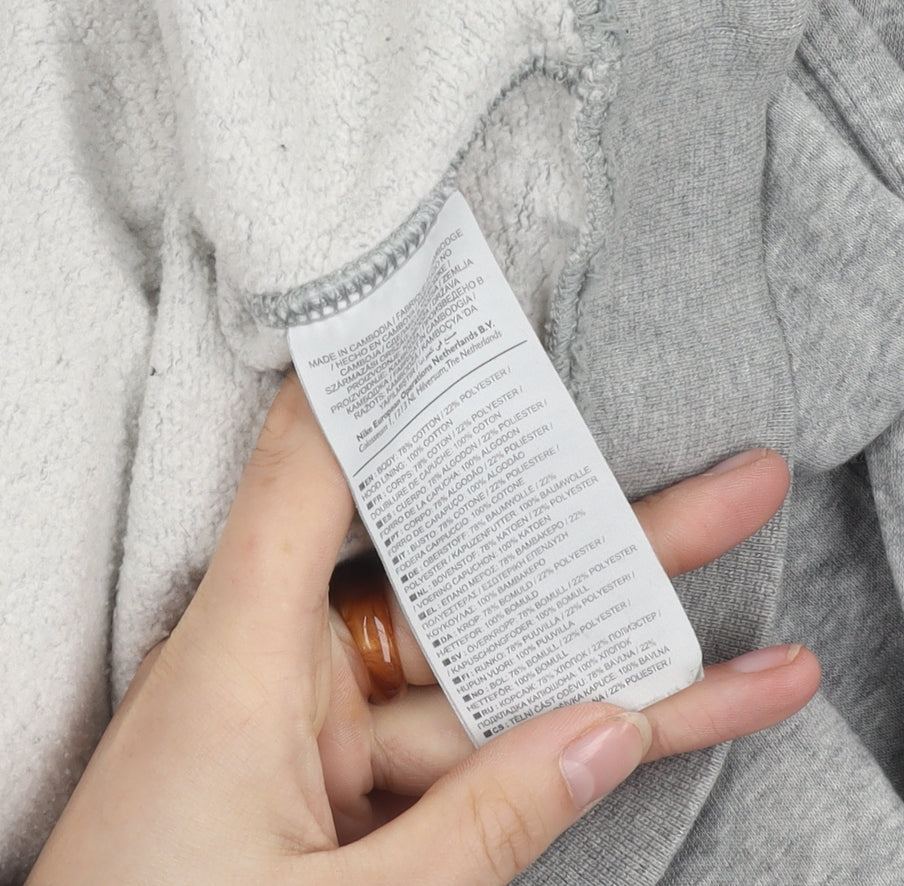 Nike Men's Grey Hoodie L - Logo, Pullover, Hooded, Casual