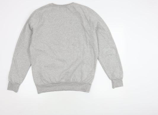 London Co Men's Grey Graphic Print Pullover Sweatshirt L