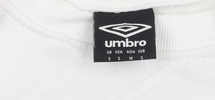 Womens UK S Regular Umbro White Pullover Sweatshirt