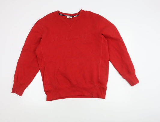 Unisex Adults UK L Regular Superdry Red Pullover Sweatshirt
