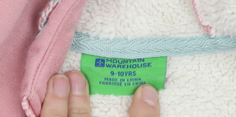 Additional view of Mountain Warehouse girls’ pink full zip hoodie 9-10 years