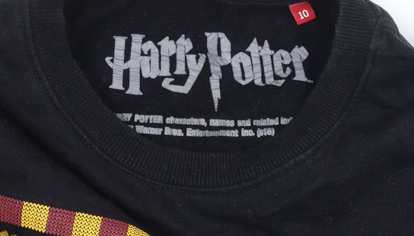 Harry Potter Women's Black Cotton Pullover Sweatshirt Size 10