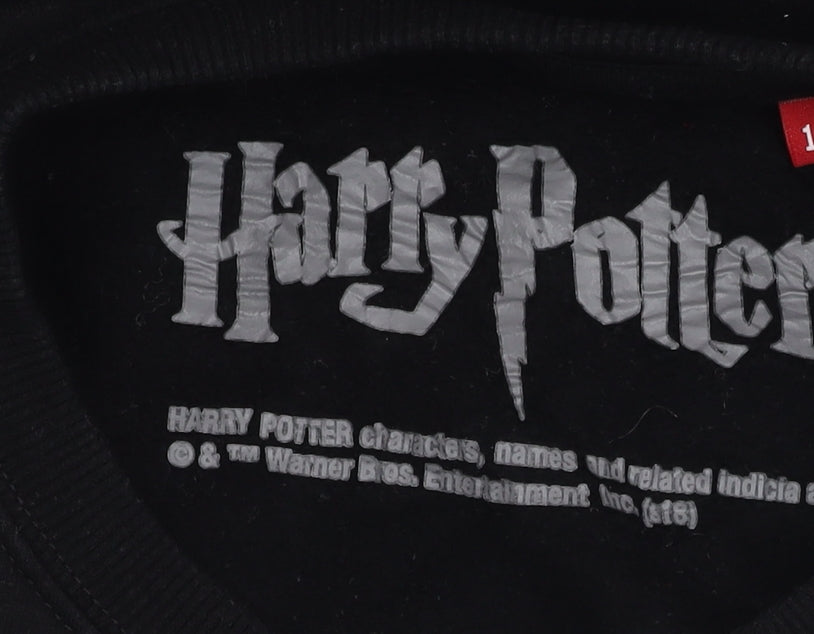 Harry Potter Women's Black Cotton Pullover Sweatshirt Size 10