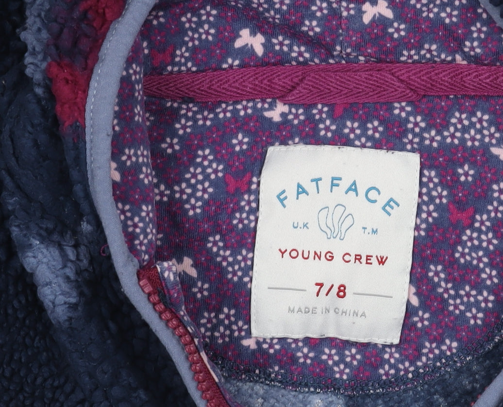 Additional view of FatFace girls’ blue floral hooded jacket 7-8 years