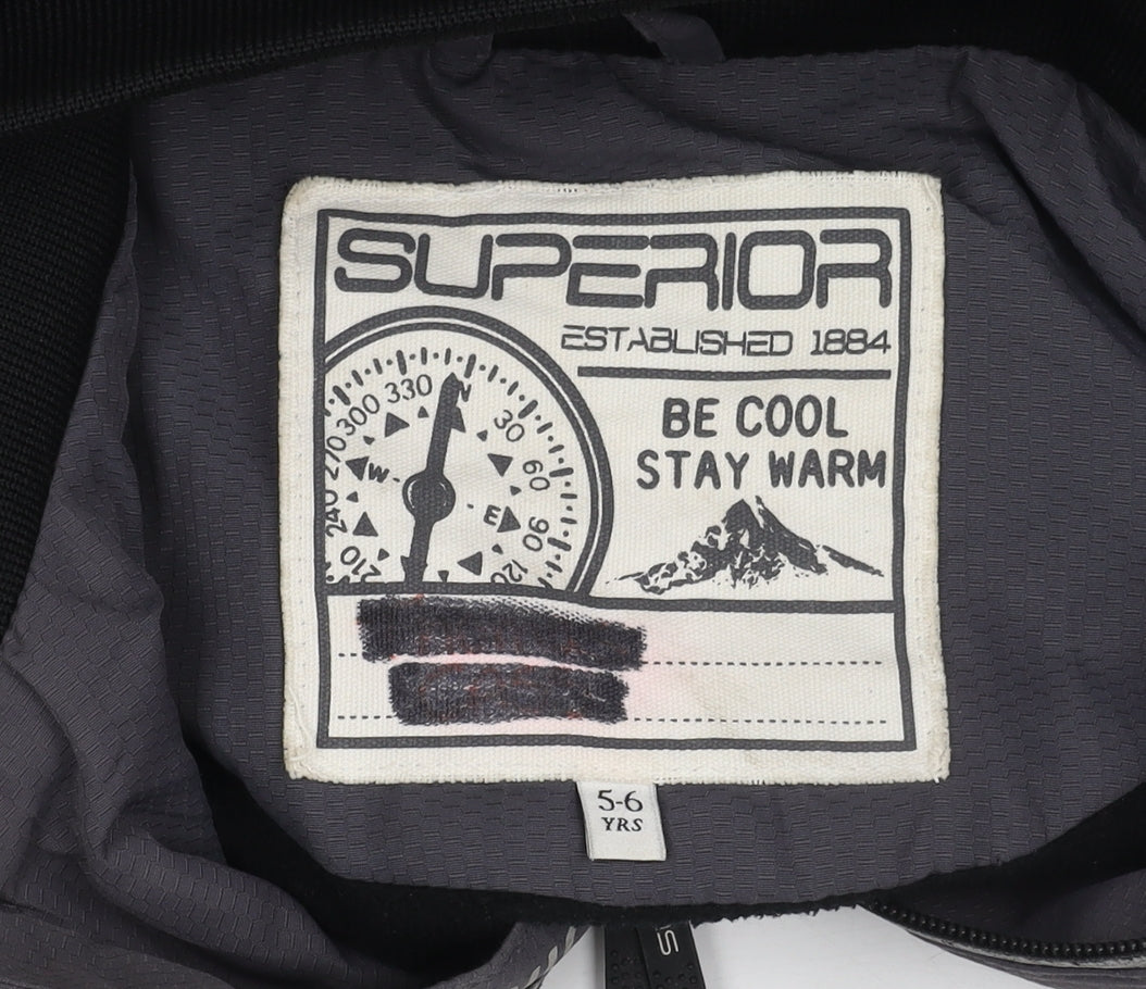 Additional view of Marks & Spencer Grey boys’' jacket, size 5-6, hooded, lined