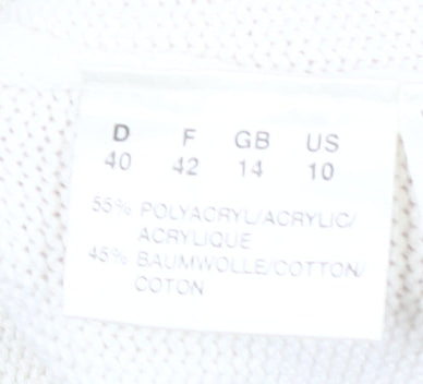Olsen Women's Ivory Tank Top, Size 14, Bohemian V-Neck