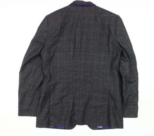 Ted Baker Men's Grey Check Blazer 38R Regular Fit