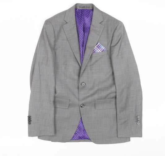 Moss Men's Grey Tailored Wool Suit 36R