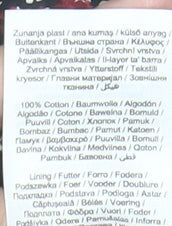 Brand and care label for Jacqueline de Yong Women's Black Floral Waistcoat, size 6, UK