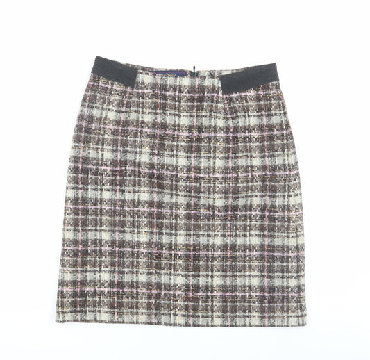 Laura Ashley Women's Check Pencil Skirt, Size 10, Multicoloured