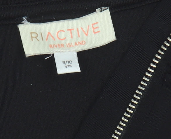 Brand and care label for River Island girls’ black & pink full zip hoodie 9-10 years