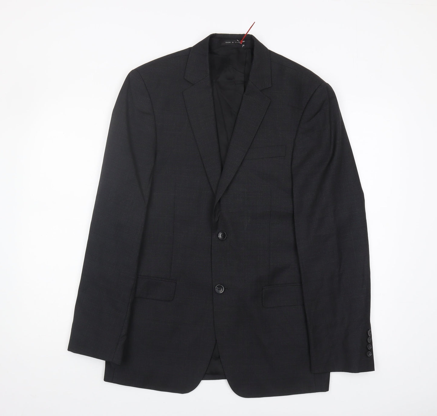 DKNY Men's Black Blazer, Size 38R, Formal Wool Jacket