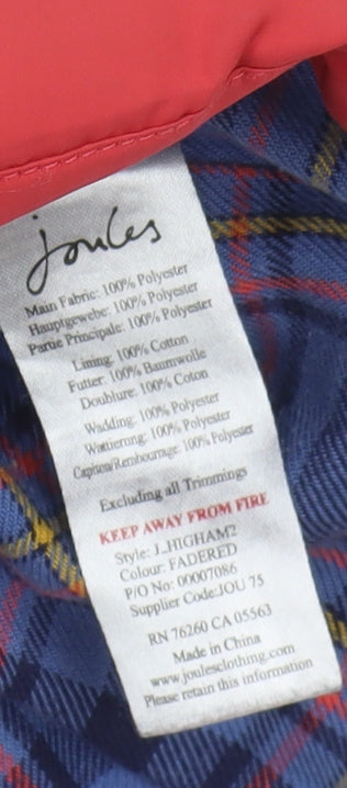 Joules Women's Red Quilted Gilet Waistcoat Size 10