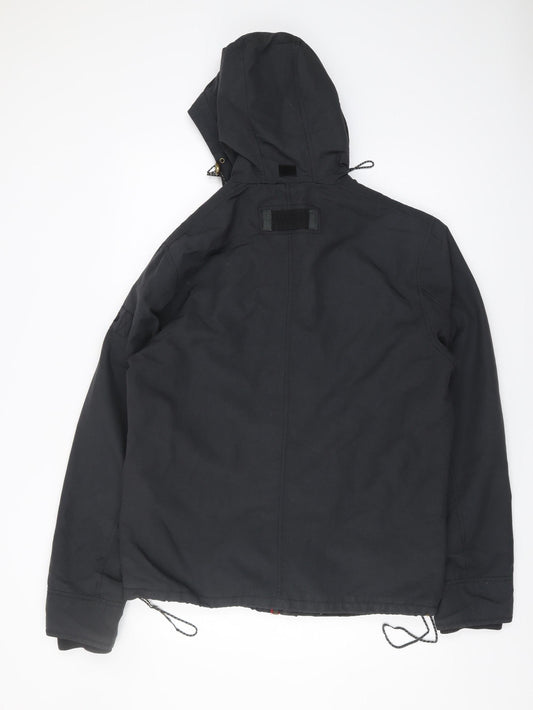 Fat Face Men's Black Parka Jacket, Size S, Hooded