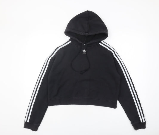 Womens UK XS Regular adidas Black Pullover Hoodie