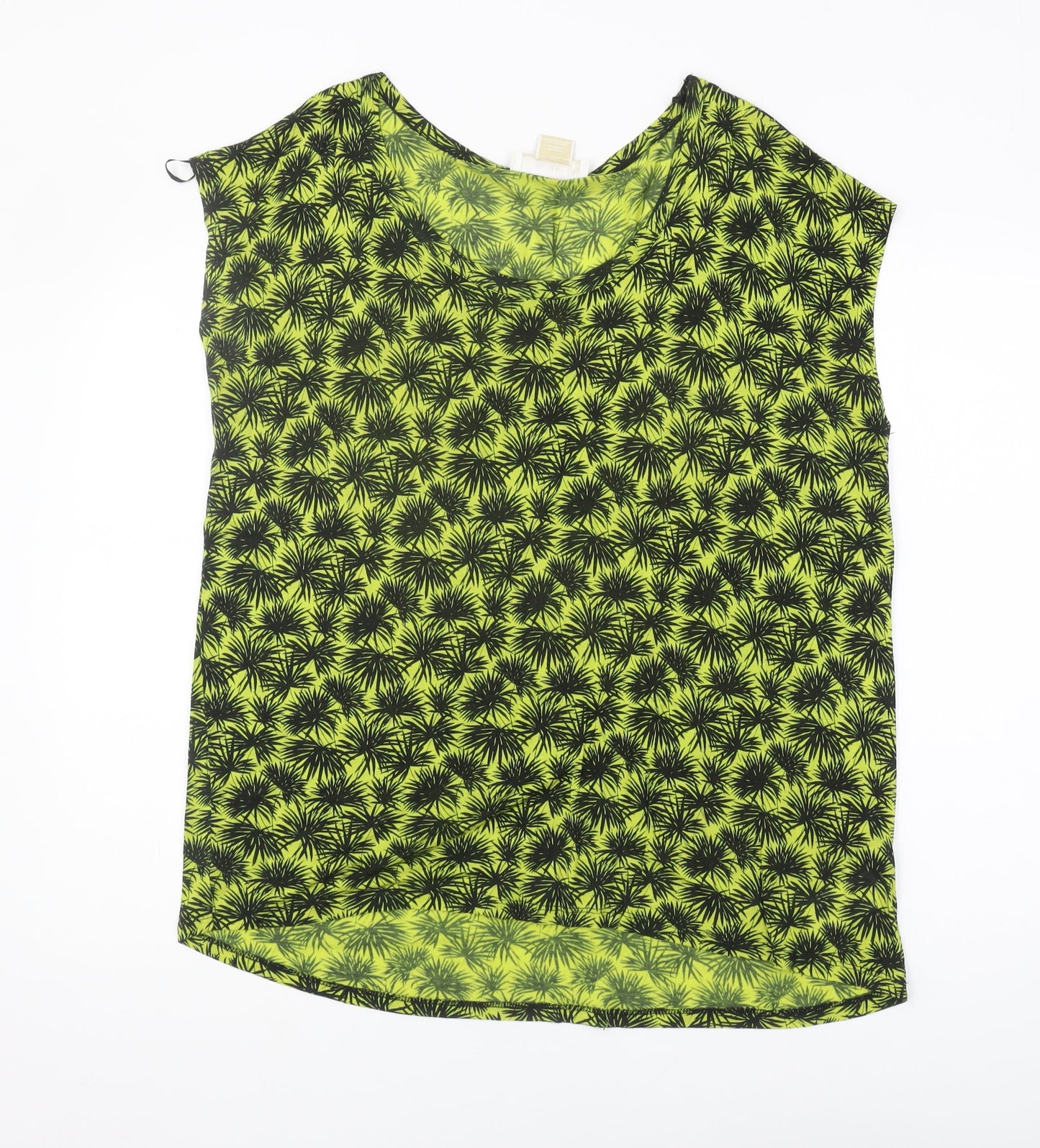 Michael Kors Women's Green Floral Sleeveless T-Shirt XL