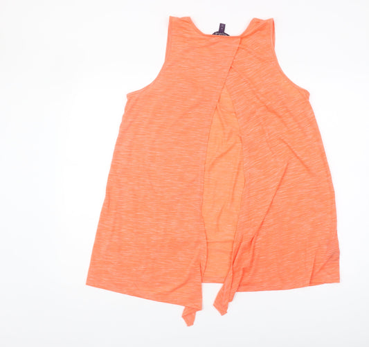 Womens UK Size M Long Tall Sally Orange Polyester Blend Tank