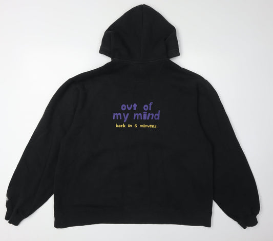 Champion Men's Black Graphic Pullover Hoodie L