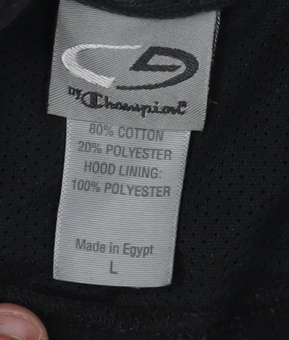 Champion Men's Black Graphic Pullover Hoodie L