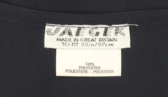 Jaeger Women's Blue Button-Up Long Sleeve Shirt