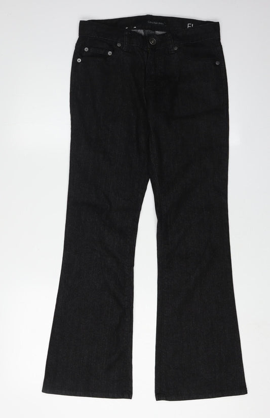 Calvin Klein Women's Black Flared Jeans Size 25