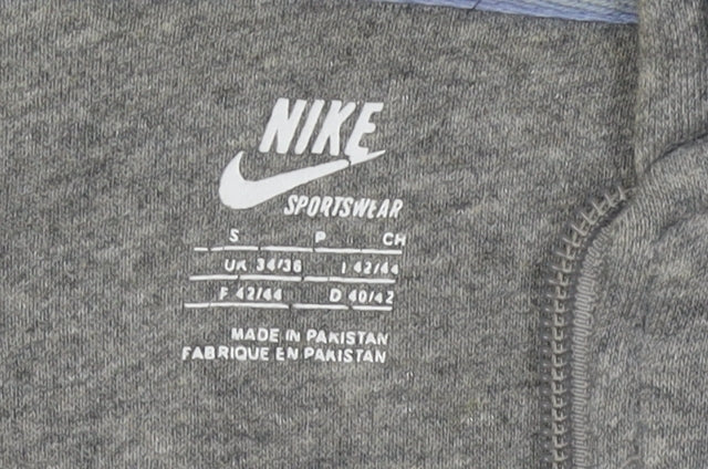 Nike Men's Grey S Full Zip Hoodie with Logo
