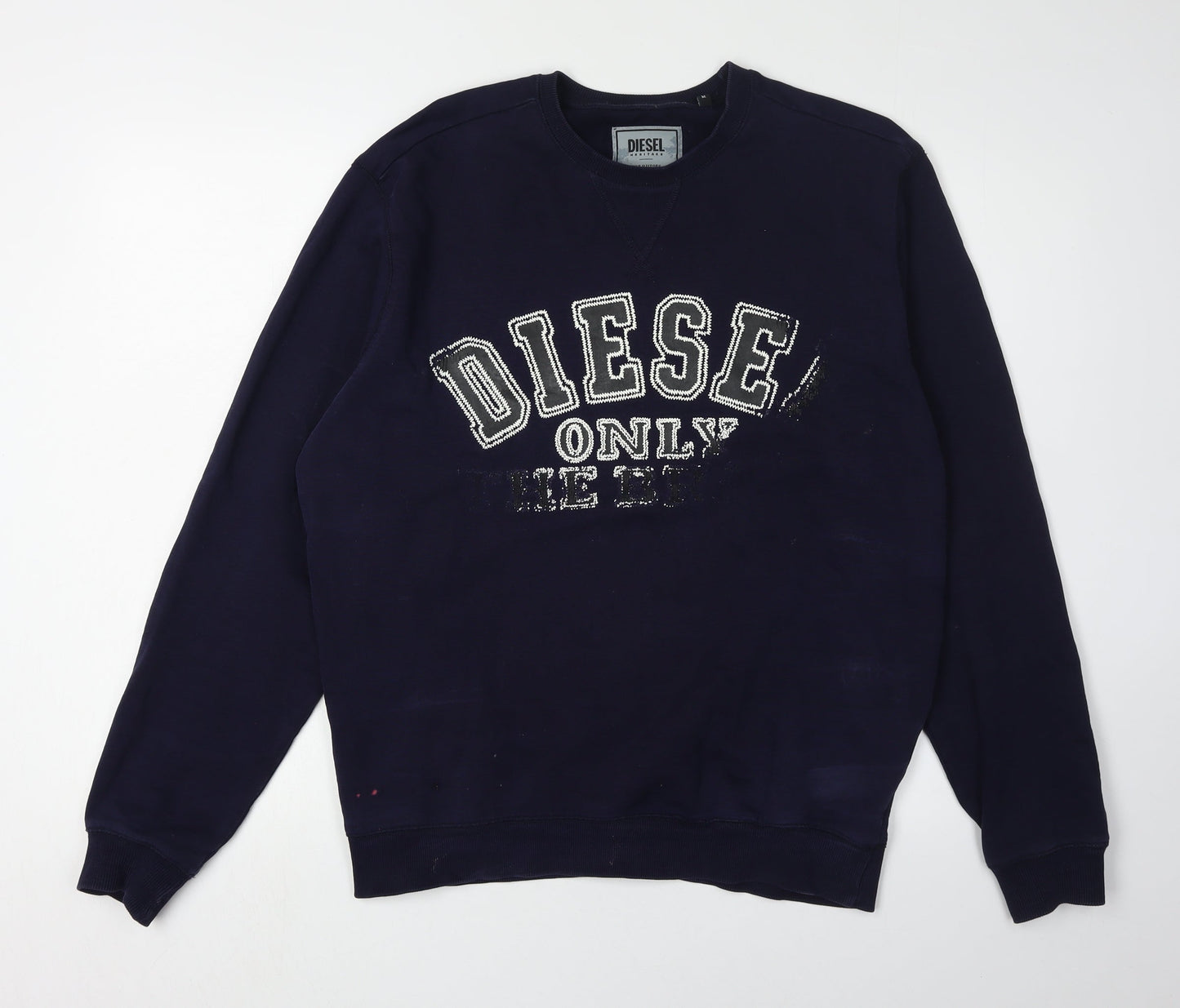Diesel Unisex Blue Cotton Logo Pullover Sweatshirt M
