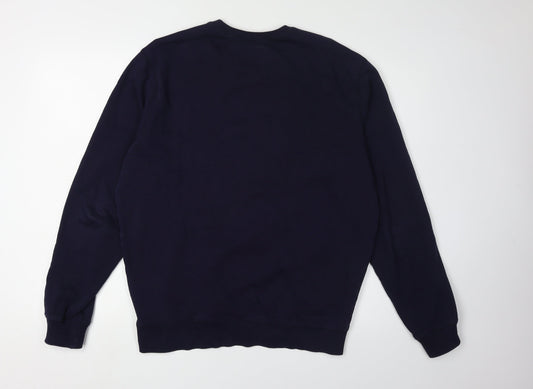 Diesel Unisex Blue Cotton Logo Pullover Sweatshirt M