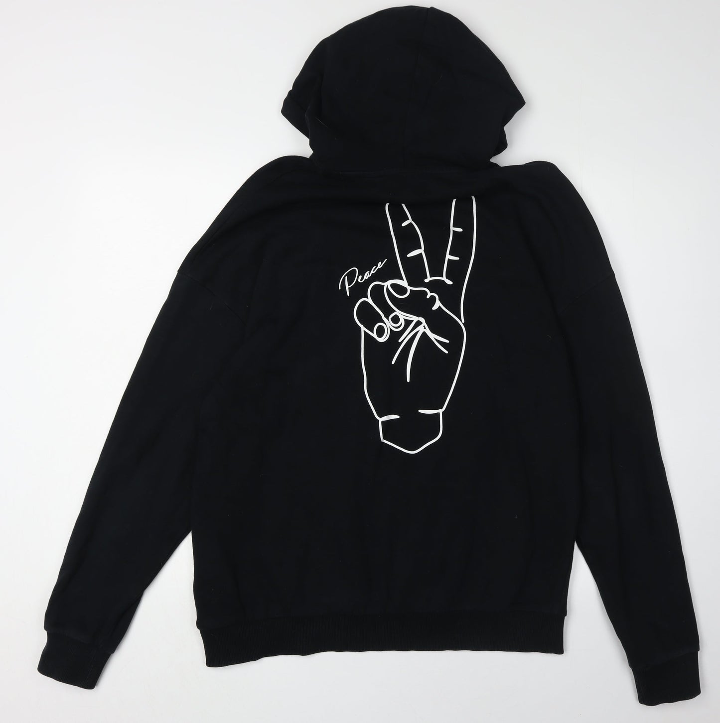 Jack & Jones Men's Black Hoodie L Graphic Pullover