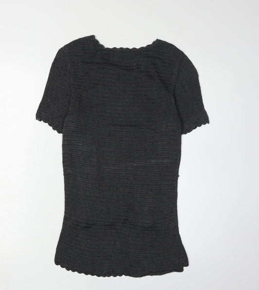 Womens UK Size S Jacques Vert Black Viscose Blouse