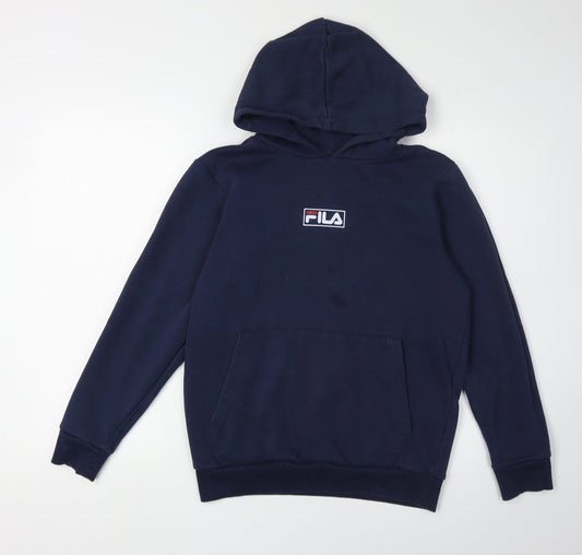 FILA Boys Blue Pullover Hoodie Size 13-14 Years With Logo